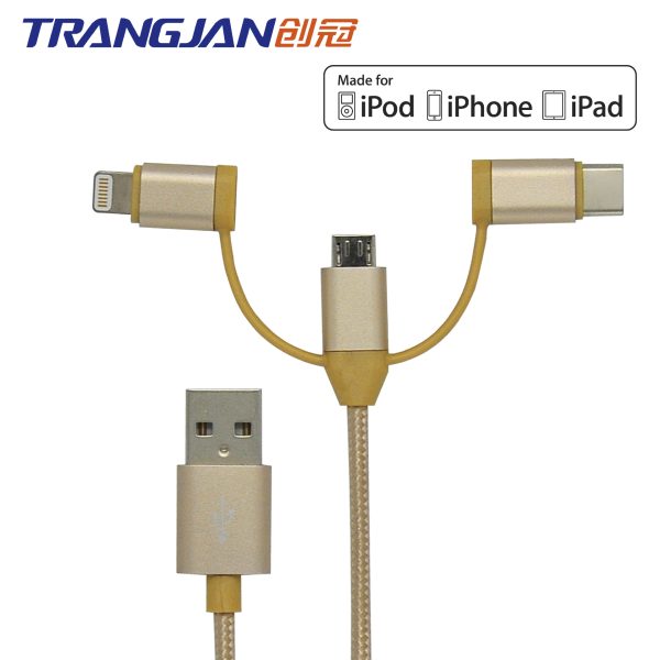Nylon Braided 3 in 1 Cable - Image 2