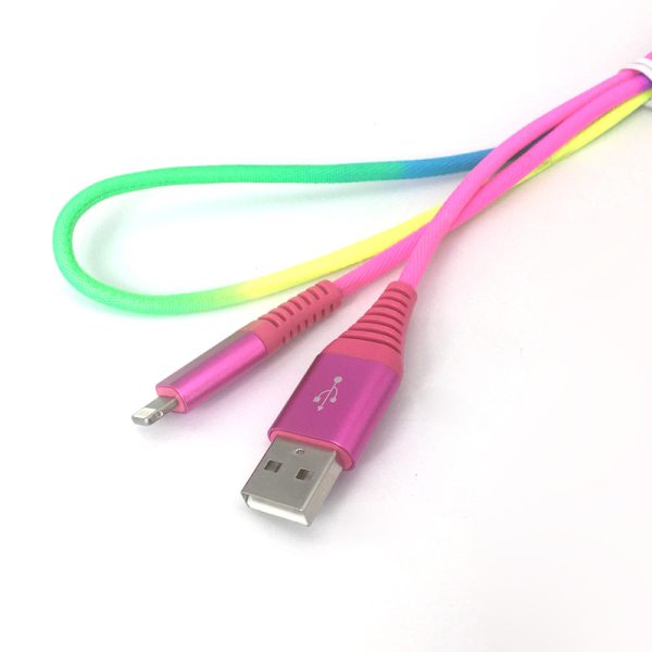 Rainbow Colored USB MFi Cable - Image 2