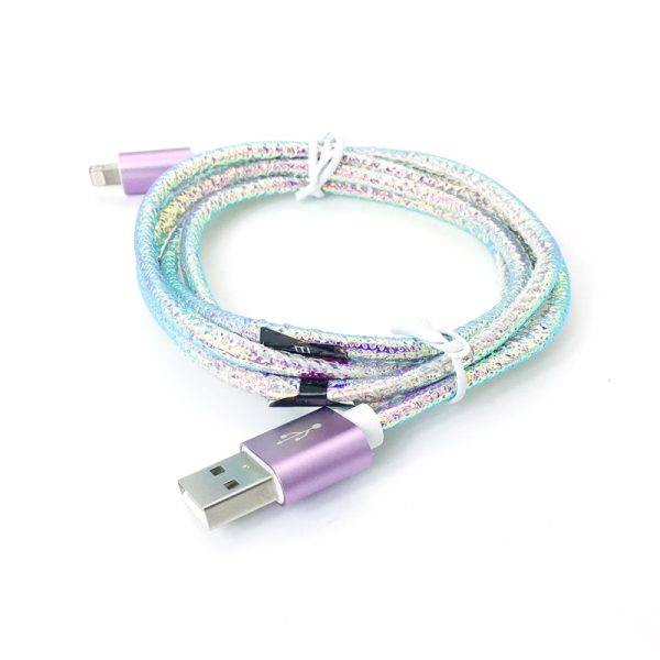 Crystal Leather Woven USB MFi Cable - Image 3