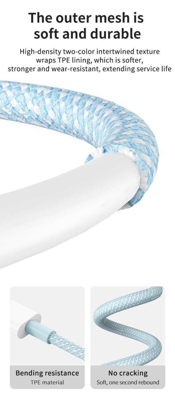iPhone 15 nylon braided fast charging cable - Image 5