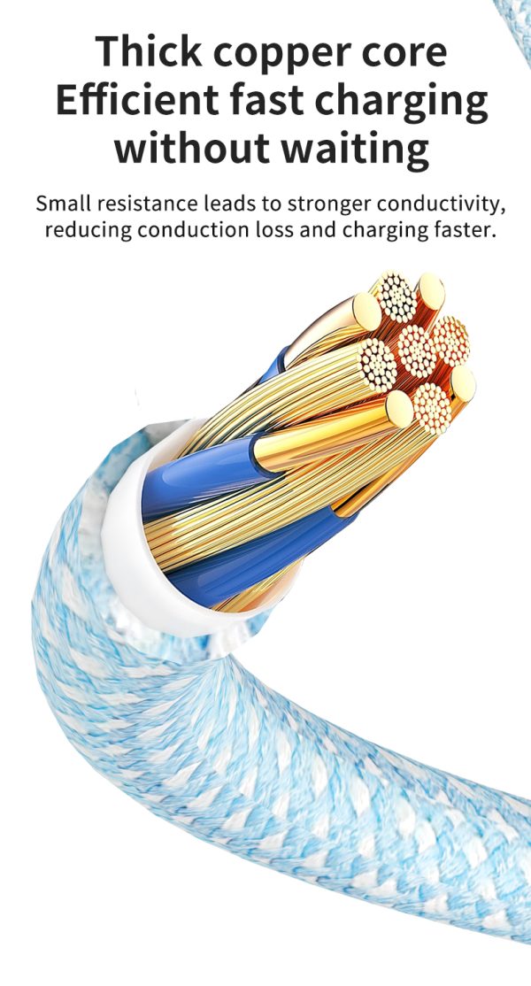 iPhone 15 nylon braided fast charging cable - Image 7