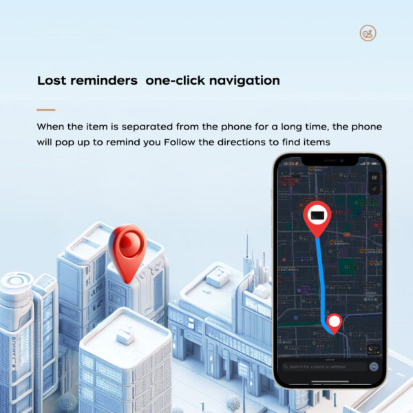 Black Smart AirTag Find My Tag Anti-Lost Tracker with Keychain - Image 4