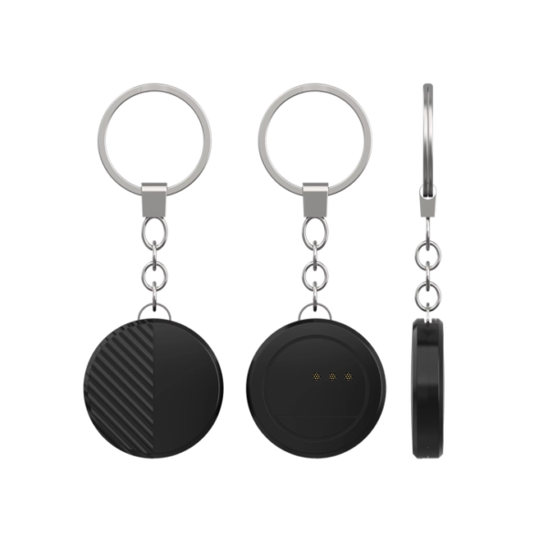 Black Smart AirTag Find My Tag Anti-Lost Tracker with Keychain - Image 7