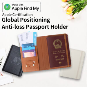 2.1 MFi Certified Find My Wallet Passport Holder Finder