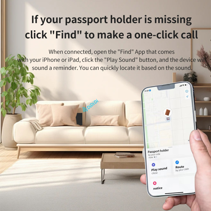 MFi Certified Find My Wallet Passport Holder Finder - Image 2