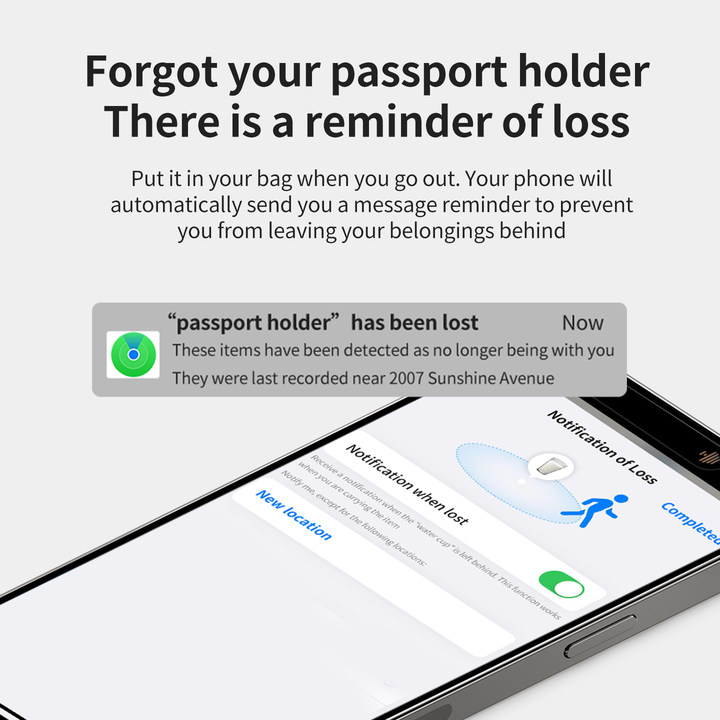 MFi Certified Find My Wallet Passport Holder Finder - Image 4