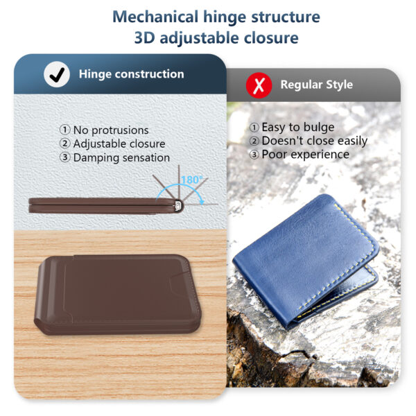 Foldable Adjustable Leather Magnetic Bracket Card Holder with Find My Anti-Lost - Image 4