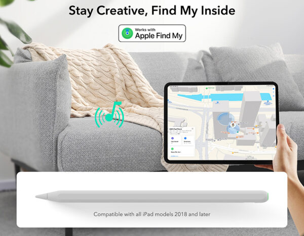 Smart Magnetic Find My Capacitive Stylus Pen for Apple iPad Pencil - Image 2