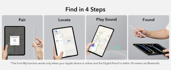 Smart Magnetic Find My Capacitive Stylus Pen for Apple iPad Pencil - Image 4