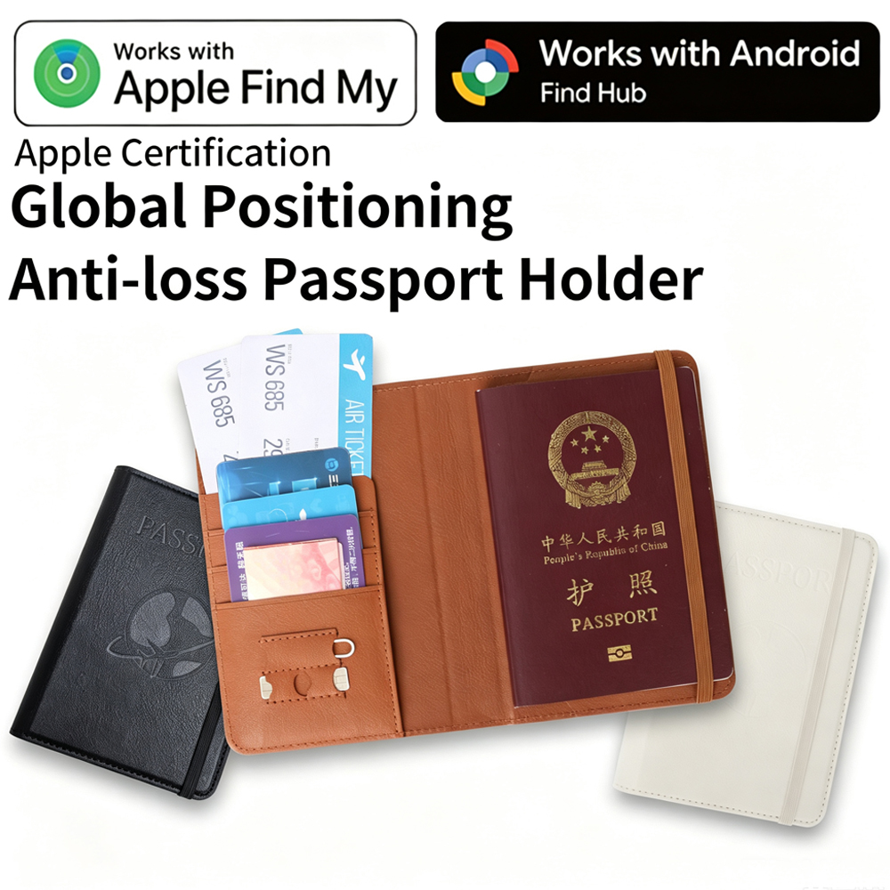 MFi Certified iOS Android Find My Find Hub Wallet Passport Holder Finder