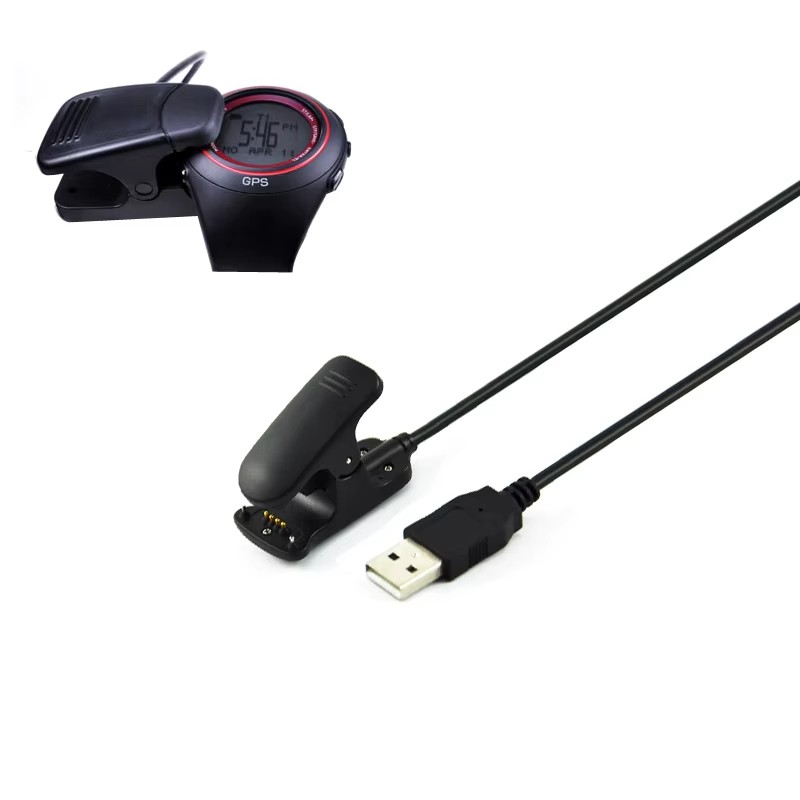 Portable Pogo Pin Clip Charger USB Charging Cable Pure Copper Conductor Braided PVC for Sport Smart Watch