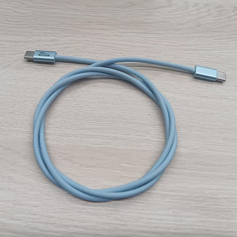 1M USB 4.0 Cable PD100W 80Gbps 16K Thunderbolt 5 Aluminum Alloy Braided HD Video Fast Charging Cable - 图片 2