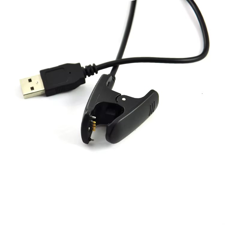 Portable Pogo Pin Clip Charger USB Charging Cable Pure Copper Conductor Braided PVC for Sport Smart Watch - 图片 3