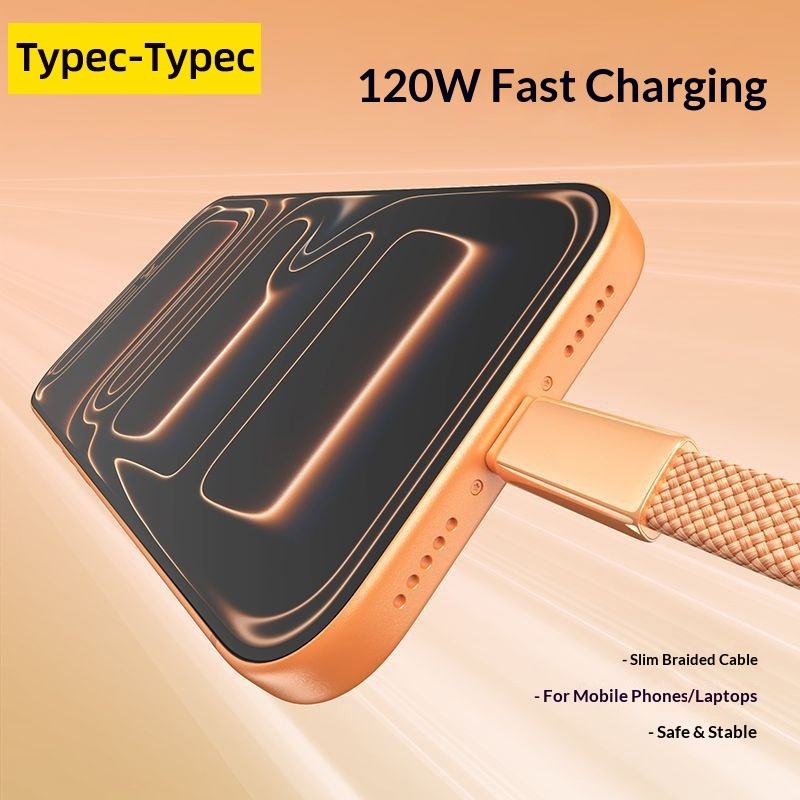 Fast Charging USB-C Type C TPE & Nylon Braid Ultrathin 1M Cable for iPhone Series 15/16/17 Tablet & Earphone - Image 3