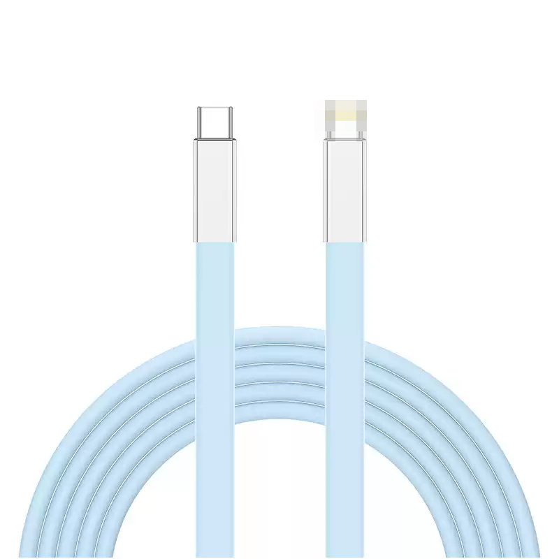 Super Fast Charging Dual USB-C to Type-C 1m Silicone Flat Cable 6A Fast Charger for iPhone Mobile Phone/Tablet - Image 5